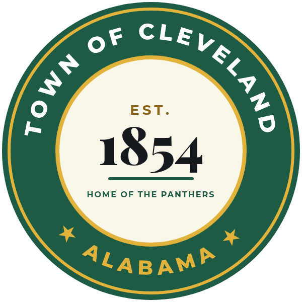 Town of Cleveland, Alabama emblem, established 1854